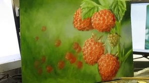 Пишем малинку. "Теория одной краски." Живопись маслом.