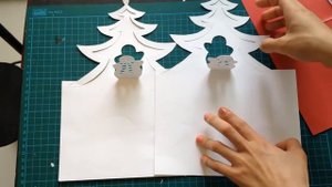 Snowman and Christmas Tree Pop Up Card, Kirigami Tutorial