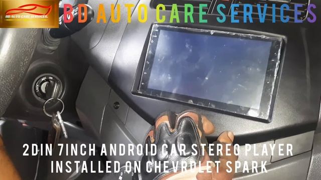 2din 7inch Android car stereo player installed on chevrolet spark
