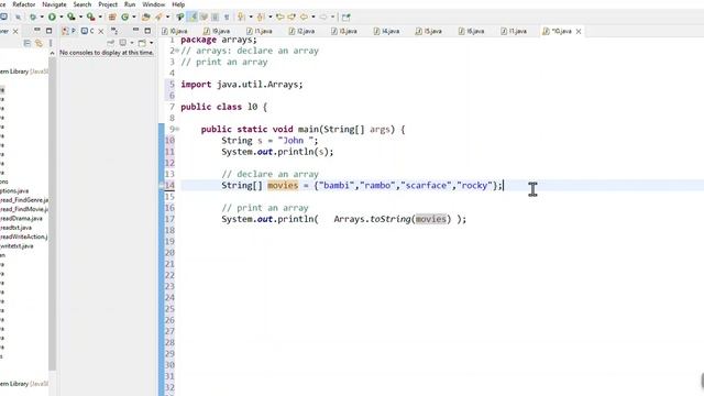 Deaclare an Array in Java смотреть онлайн
