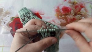 узор для вязания носков. ленивый жаккард по кругу.