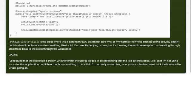 Spring Websocket Security throwing AccessDeniedException смотреть онлайн