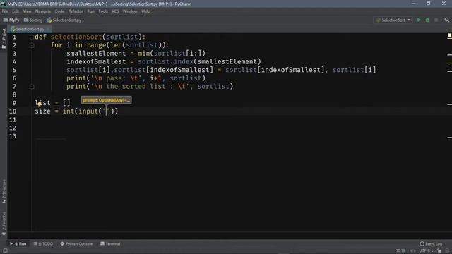 Selection Sort in Python.