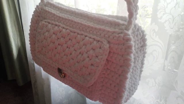сумка Devora из трикотажной пряжи ribbon lurux #вязаниекрючком #сумкаизтрикотажнойпряжи