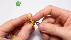 МИНИ-ЦВЕТОК (Кольцо) ТОЛЬКО КРЮЧКОМ из резинок Rainbow Loom Bands. Урок 454. Как сплести ЦВЕТОК.
