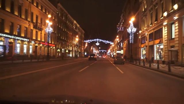 По новогоднему ночному Питеру на автомобиле - арТзаЛ смотреть онлайн