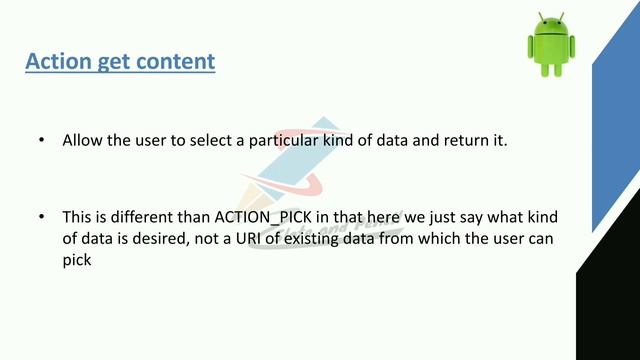 Action Pick | Action getcontent |Pending intent|Android programming Malayalam