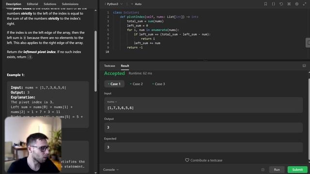 Master the Prefix Sum Technique with LeetCode 724. Find Pivot Index - A Must-Watch for Every Coder!