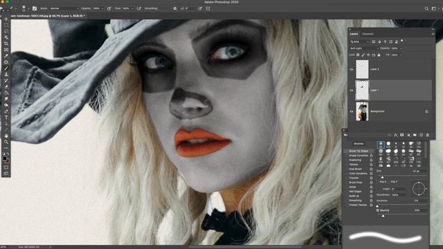 Halloween mask made with Photoshop смотреть онлайн