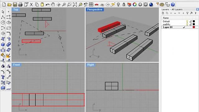 Rhino 4. Урок 2 (часть 5). Слои. Выделение объектов. смотреть онлайн