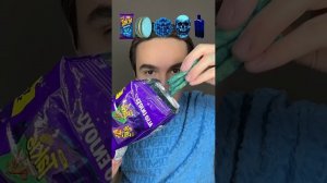 Radmiru #mukbang with blue food! #shorts