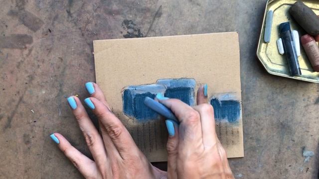 Эксперименты сухой пастелью на гофрокартоне в рамках #просто_пастель смотреть онлайн