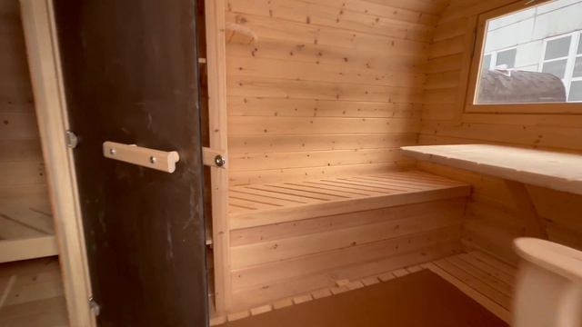 Баня-бочка Квадро со входом сбоку 5 м из кедра "Кедровая Делянка"