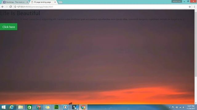 How to make a full screen landing page using HTML and CSS in bootstrap смотреть онлайн