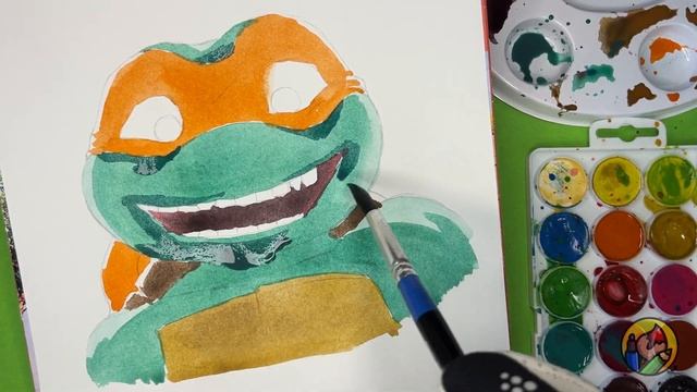 How to Draw MICHELANGELO from TMNT 2023 (TMNT: Mutant Mayhem) - using simple watercolours смотреть онлайн