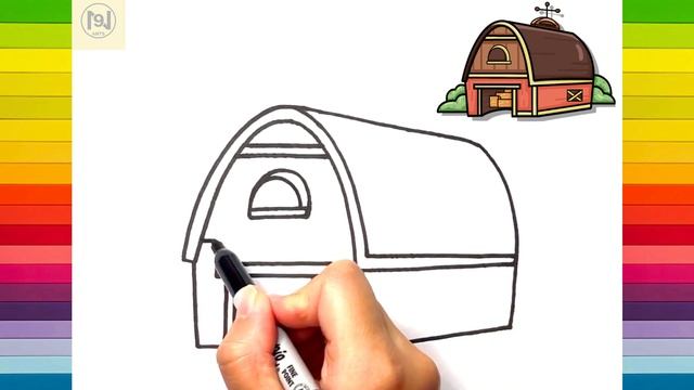 Cómo dibujar un granero fácil paso a paso | No.9 ARTES смотреть онлайн