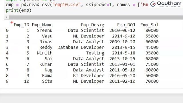 Loading CSV Data in Python | Python Training In Hyderabad | Lesson # 30