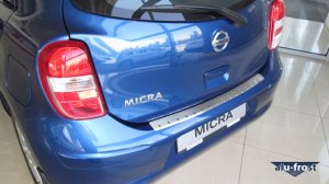 Накладка на бампер с загибом для Nissan Micra IV 5D 2010+