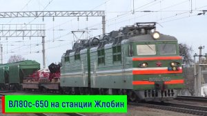 Электровоз ВЛ80с-650 на станции Жлобин | Locomotive VL80s-650, Zhlobin station
