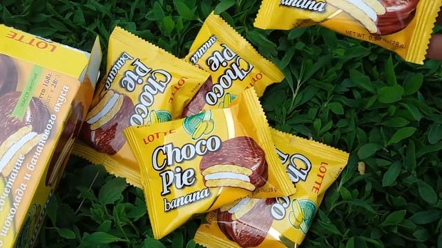 Печенье Choco Pie из Fix Price с банановым вкусом. смотреть онлайн