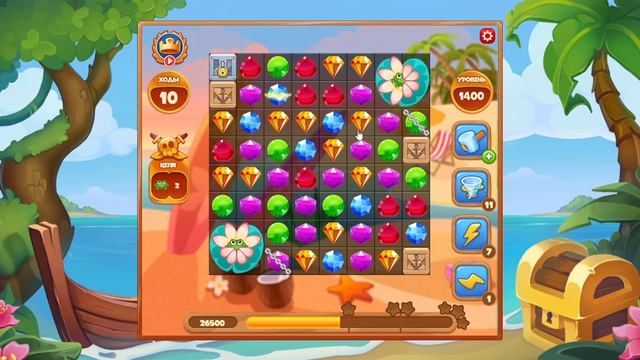 Как пройти уровень 1400 игры Сокровища Пиратов смотреть онлайн
