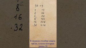 Способ умножения, которым пользовались в Древнем Египте