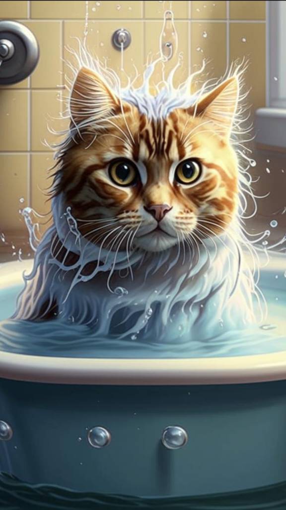Водные процедуры 🐈💧 #кот #shorts #cat #catsfunny #прикольноевидео