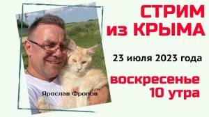 Стрим из Крыма 23 июля 2023 года | купить дом в КРЫМУ - Ярослав Фролов