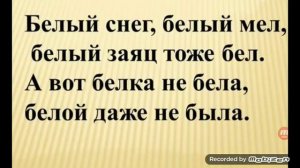 ВЕСЕЛЫЕ СКОРОГОВОРКИ ??? Белый снег, белый мел...❄???