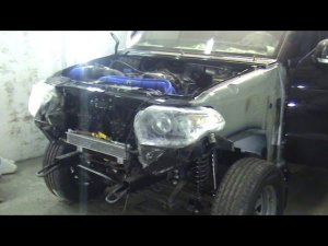 УАЗ ПАТРИОТ  V8  2UZ FE - пробный выезд из гаража на АКПП