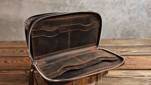 Клатч из натуральной кожи. Ручная работа. BRD-Shop