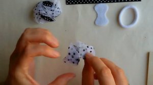 Мини бантик в школу. Канзши МК/ Mini bow to school. DIY Kanzashi