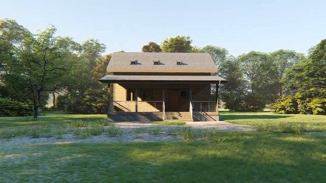 Каркасный дом 6х9м с мансардой и террасой смотреть онлайн