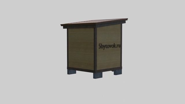 Дачная деревянная бытовка 2 на 2 метра: 3D модель смотреть онлайн