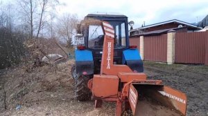 Аренда измельчителя веток, услуги дробилки веток, на базе МТЗ 82 трактора.