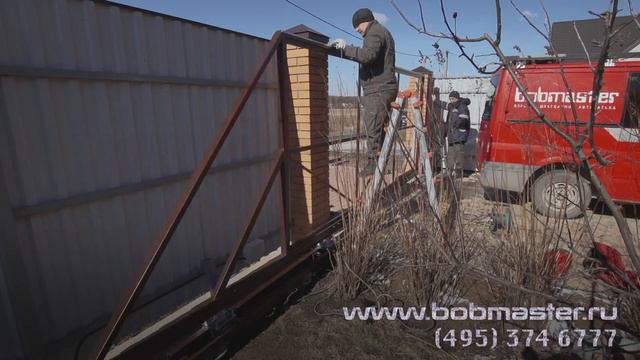 Монтаж откатных ворот на винтовом фундаменте