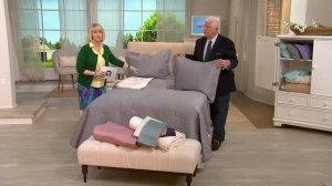 Dennis Basso Platinum King Matte Satin Coverlet and Shams Set with Mary Beth Roe