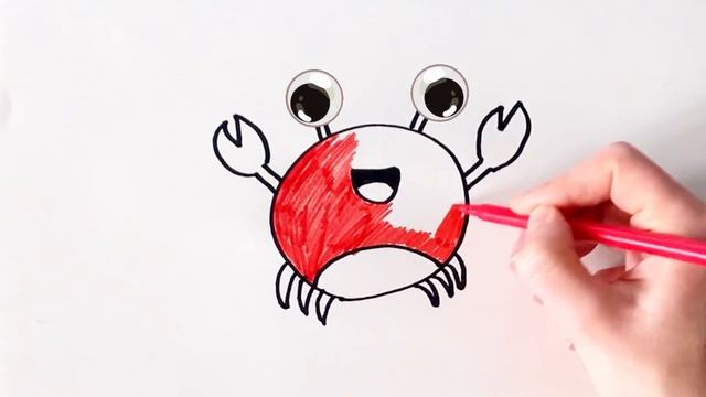 Как нарисовать краба / How to Draw a crab / Drawing and coloring a crab for children смотреть онлайн