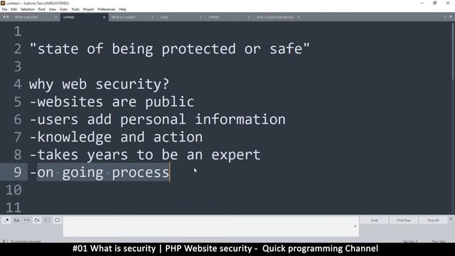 #01 What is security | PHP Website Security & hacking protection | Quick programming tutorial