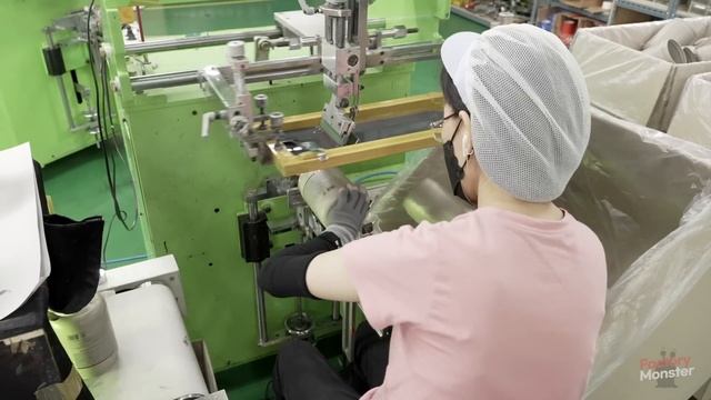 Mass Production Process of Plastic Container and Shampoo. Cosmetic Factory in Korea