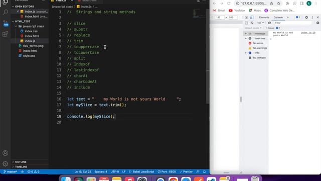 Javascript strings and string methods