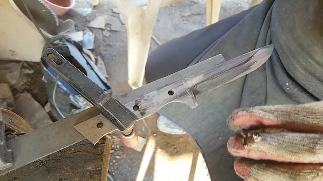 make a camping knife zelkova handle