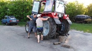 ЮМЗ-6. МЕНЯЕМ ЗАДНЮЮ РЕЗИНУ.( Способ для лентяев)