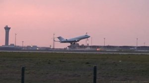 Bombardier Global 6000 OE-LMA  Global Jet Austria take off at Paris Roissy CDG Airport