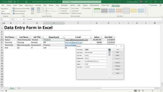 Amazing and Simple Data Entry Form Excel: Sinhala ▶ Excel Tips and Tricks - Episode 01 (Sinhalen)
