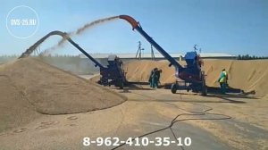 Работа зернометателей модели ПЗМ-170