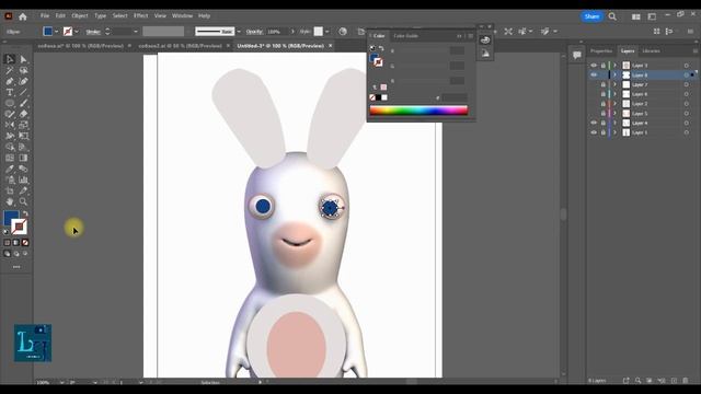 Рисуем в Адобе Иллюстраторе бешенного кролика