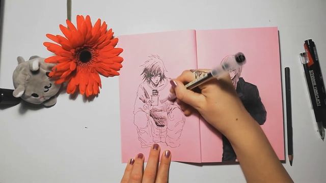 мой розовый скетчбук:рисую Л из аниме Тетрадь смерти/how to draw L in pink sketchbook/death note смотреть онлайн