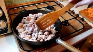 Сочная свинина на сковороде | Мясо с овощами