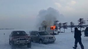 На лунске.газовый балон пропускал на печке.